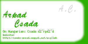 arpad csada business card